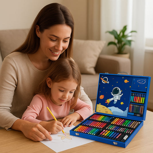 Maleta de lápices de colores 128 piezas🖍️🖌️✏️ COLORS 🌈