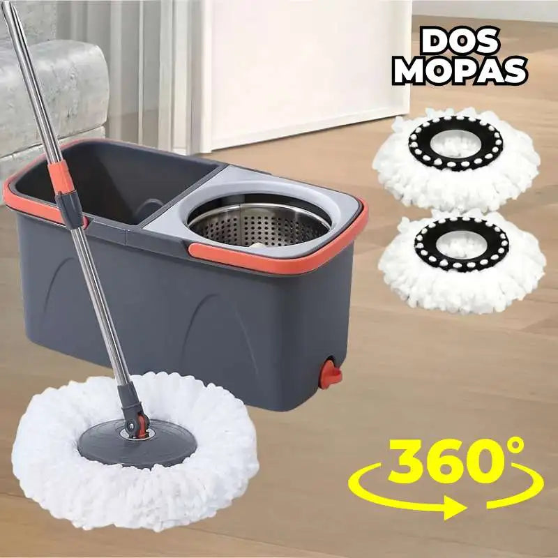 PACK PREMIUM MOPA GIRATORIA 360° + POTENTE RENOVADOR DE PISOS